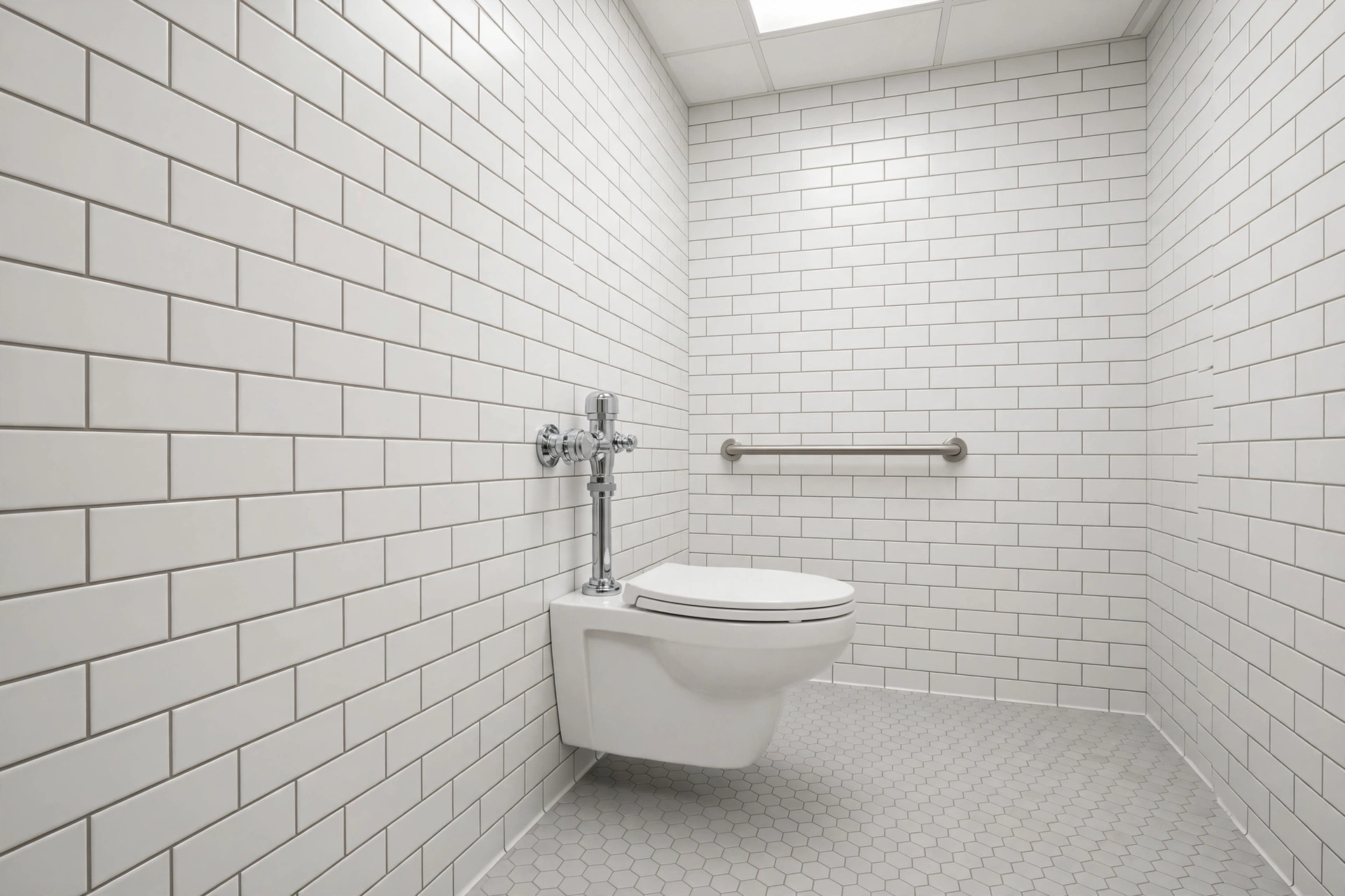 Commercial toilet with flushometer valve